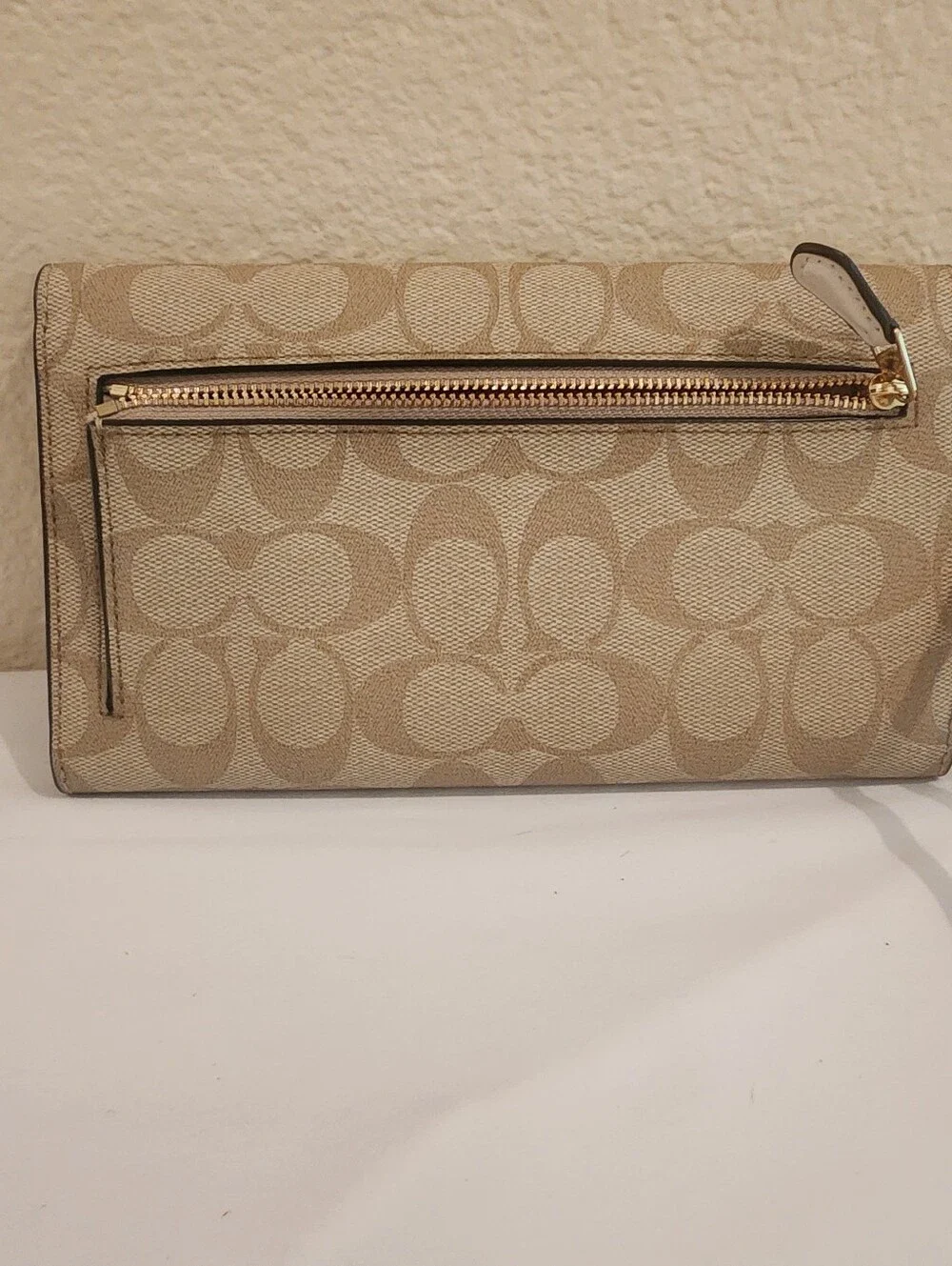 Coach Travel Envelope Wallet Wristlet Signature Canvas C1962 – Like New